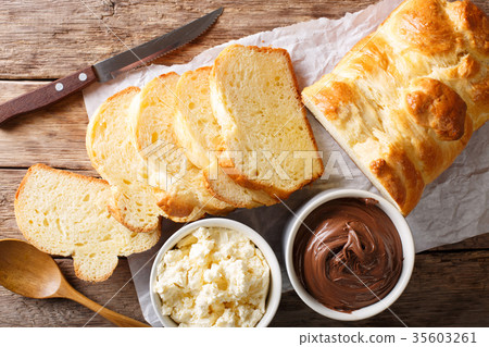 brioche bread and cream mascarpone cheese 35603261