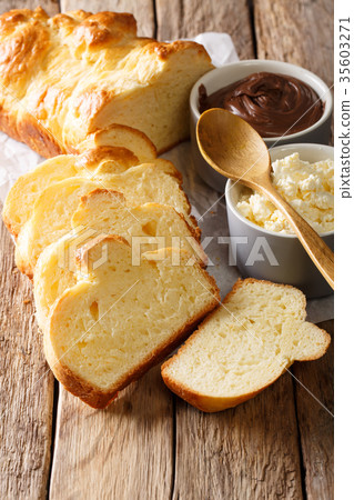 brioche bread and cream mascarpone cheese 35603271
