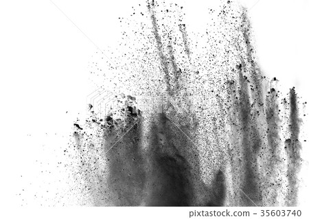 Black powder explosion against white background. Black powder explosion against white background. 35603740