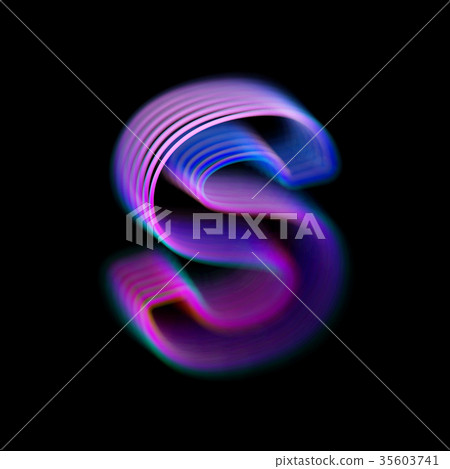 Blurred 3D letter S logo. Modern technology Blurred 3D letter S logo. Modern technology 35603741
