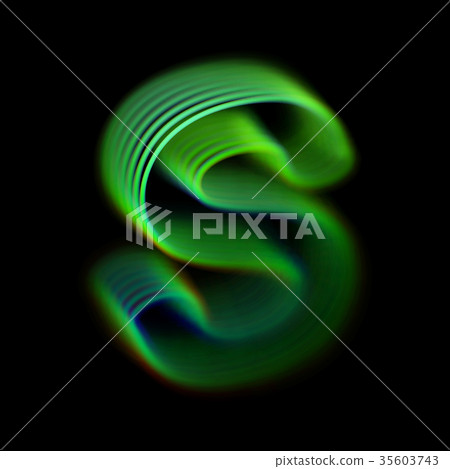 Glass 3D letter S logo. Modern eco and bio concept Glass 3D letter S logo. Modern eco and bio concept 35603743