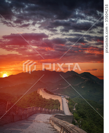 View of the great Chinese wall 35604258