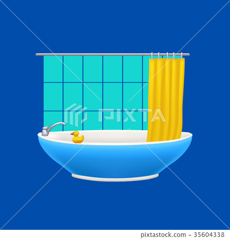 bathtube on blue background 35604338