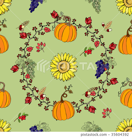 Seamless pattern with Thanksgiving decoration Seamless pattern with Thanksgiving decoration 35604392
