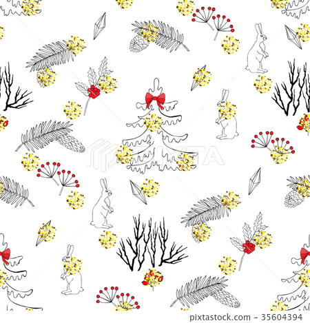 Seamless pattern with Christmas forest Seamless pattern with Christmas forest 35604394