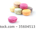 Colorful macaroons on a white background 35604513