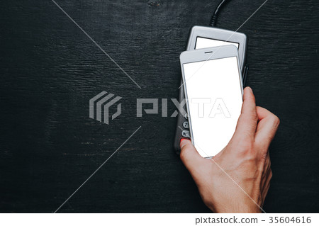 Contactless smartphone payment. Contactless smartphone payment. 35604616