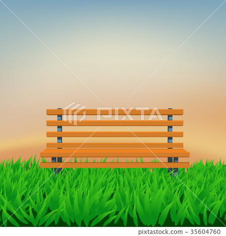 bench on green grass bench on green grass 35604760