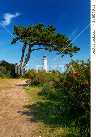 famous white lighthouse tourism sight 35604912