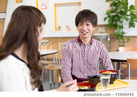 University student school meal employee cafeteria University student school meal employee cafeteria 35606048