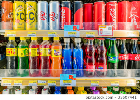 Soft drinks section in 7-11 35607441