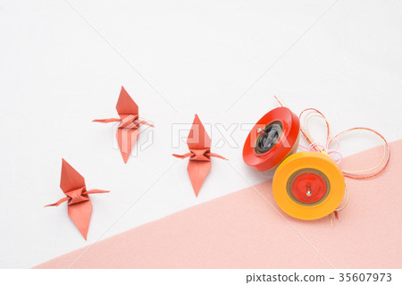 Folded crane and coma Japanese style image Folded crane and coma Japanese style image 35607973