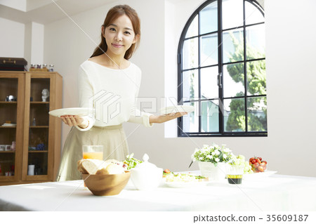 少婦，生活，桌設置 35609187