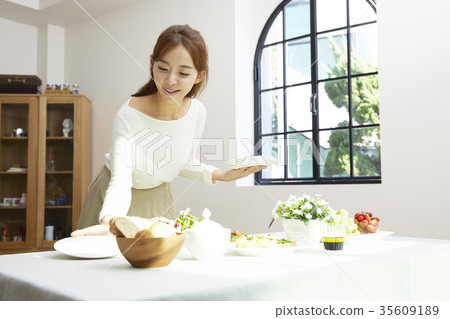 少婦，生活，桌設置 35609189