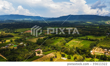 An aerial view of Agricultural area An aerial view of Agricultural area 35611322