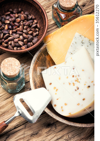 Swiss cheese with cedar nut 35612270