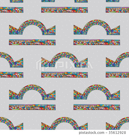 Libra zodiac sign seamless pattern. Horoscope art. 35612928