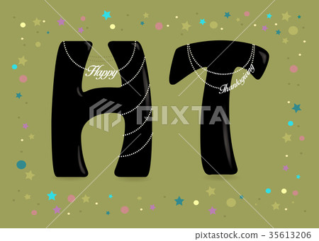 Happy Thanksgiving. Black Signs with Pearl Collars 35613206