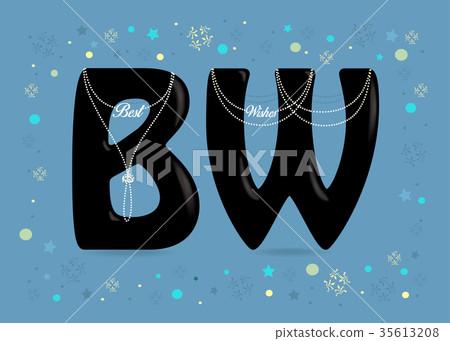 Best Wishes. Black Letters with Pearl Collars 35613208