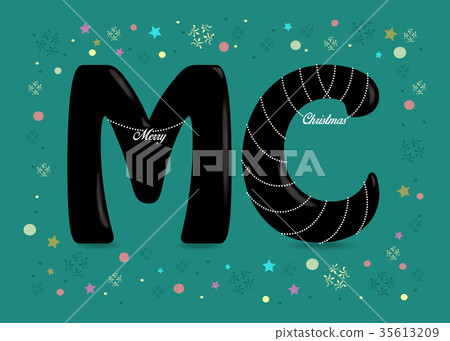 Merry Christmas. Black Letters with Pearl Collars 35613209