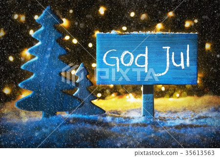 Blue Tree, God Jul Means Merry Christmas 35613563