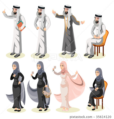 Different standing arab people 35614120