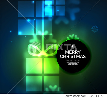 Glowing gift boxes with snowflakes, Christmas and 35614153