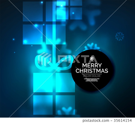 Glowing gift boxes with snowflakes, Christmas and 35614154