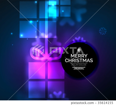 Glowing gift boxes with snowflakes, Christmas and Glowing gift boxes with snowflakes, Christmas and 35614155