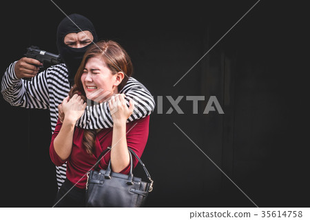 woman screaming while arrested by bandit woman screaming while arrested by bandit 35614758