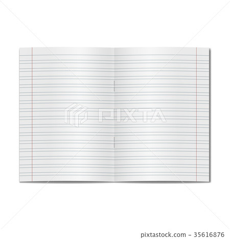 Vector opened realistic school copybook Vector opened realistic school copybook 35616876