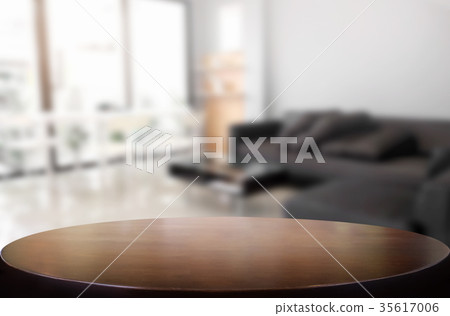Empty wooden table and room interior decoration background, prod 35617006
