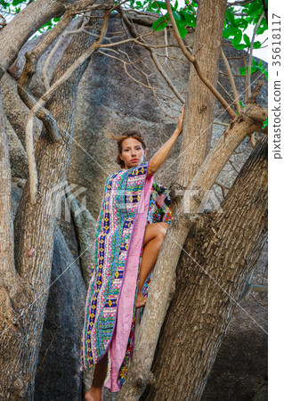 Attractive woman in summer clothes 35618117