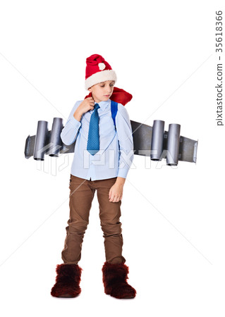 Young Santa Claus with a jetpack 35618366