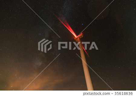 wind turbines generating clean power with milky wind turbines generating clean power with milky 35618636