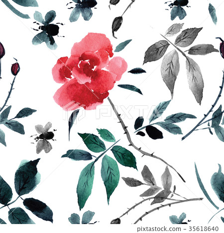 Seamless pattern with roses 35618640