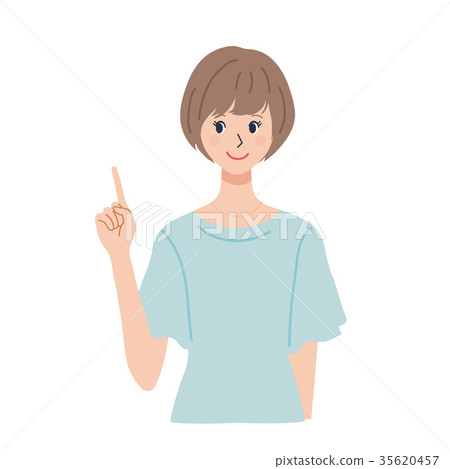 Young woman pointing finger Young woman pointing finger 35620457