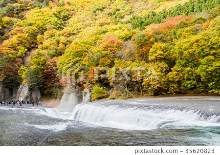 Late autumn blow break waterfall 35620823