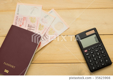 Singapore dollar in passport book  35623908