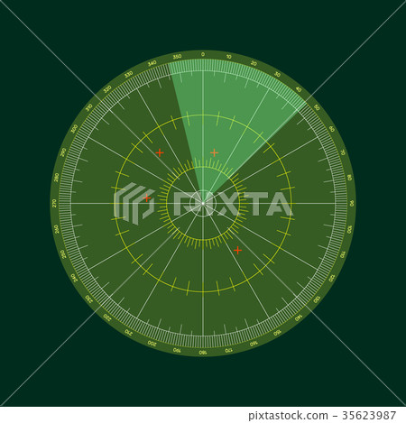 Digital radar screen. Vector illustration. - Stock Illustration ...