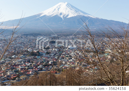 Fujiyoshida city is located below Fuji mountain 35624158