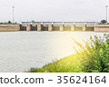 water is waiting for drainage at dam with tree 35624164