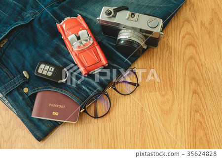 top view of plan to travel. top view of plan to travel. 35624828