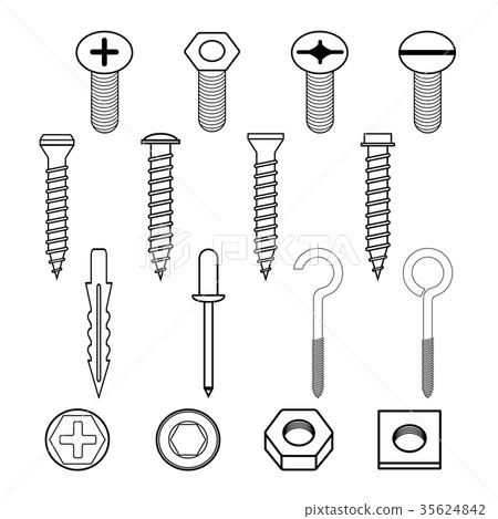 fastener wall hooks bolts and wall plugs icon fastener wall hooks bolts and wall plugs icon 35624842