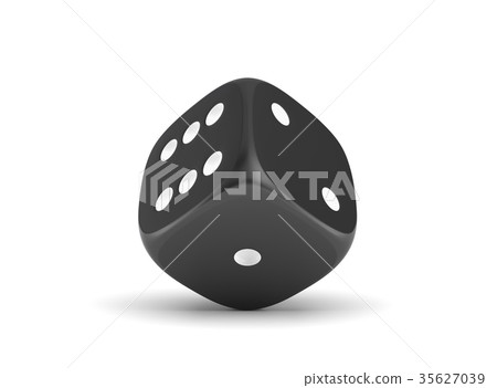 3d rendering of black dice isolated on a white 3d rendering of black dice isolated on a white 35627039