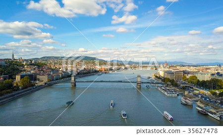 Aerial footage from a drone shows the historical 35627478