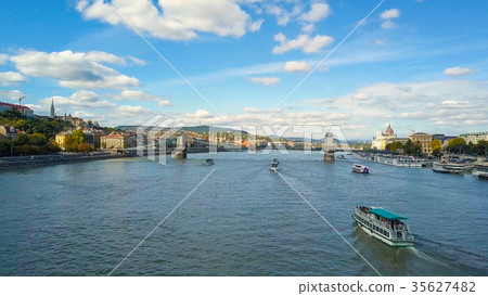 Aerial footage from a drone shows the historical 35627482