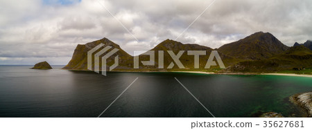 Haukland beach on Lofoten islands in Norway Haukland beach on Lofoten islands in Norway 35627681