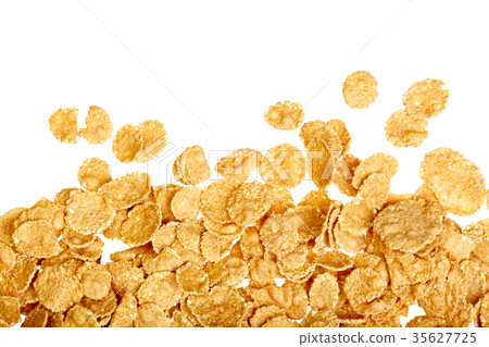 Corn flakes background on white Corn flakes background on white 35627725