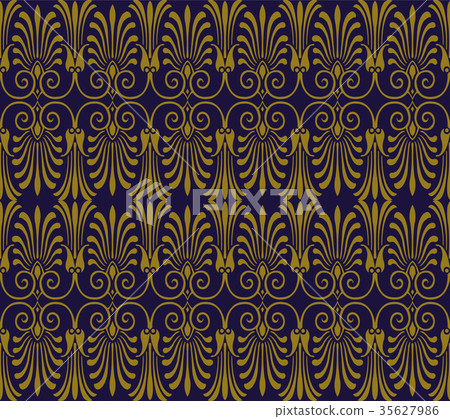 Antique seamless gold retro pattern background - Stock Illustration ...